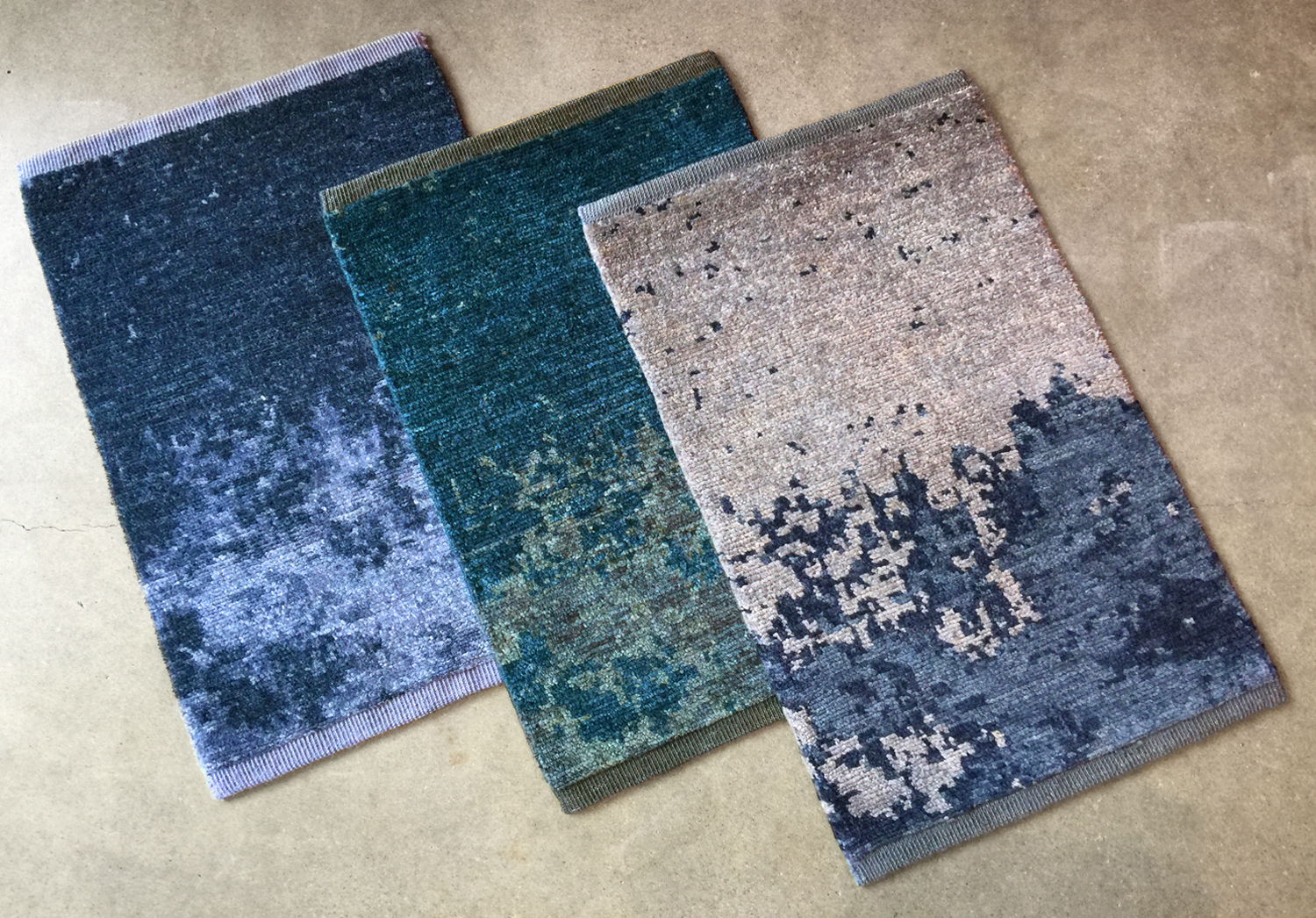 Lapchi Nebulous rug pattern samples
