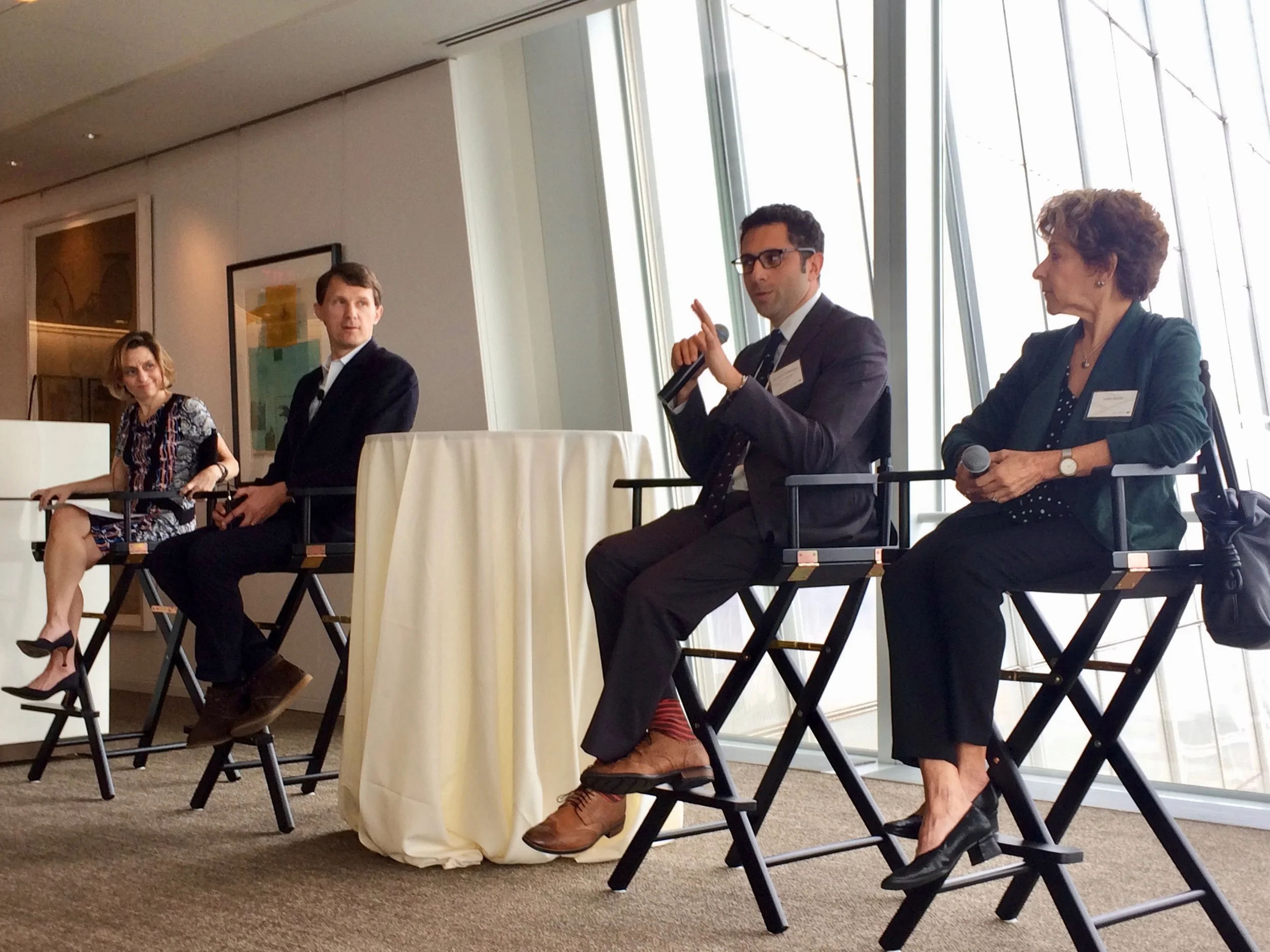 From left: Bunny Ellerin, Bob Hopkins, Dr. Joe Habboushe, Professor Linda Green