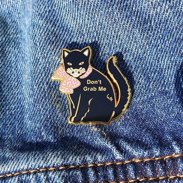 If we don&rsquo;t mention #internationalcatday Facebook/Instagram is going to shut down our account. Let&rsquo;s celebrate these fierce and independent creatures. #meow #dontgrabme #pussygrabsback #resist #feminism #feminist #enamelpin #enamelpins #i