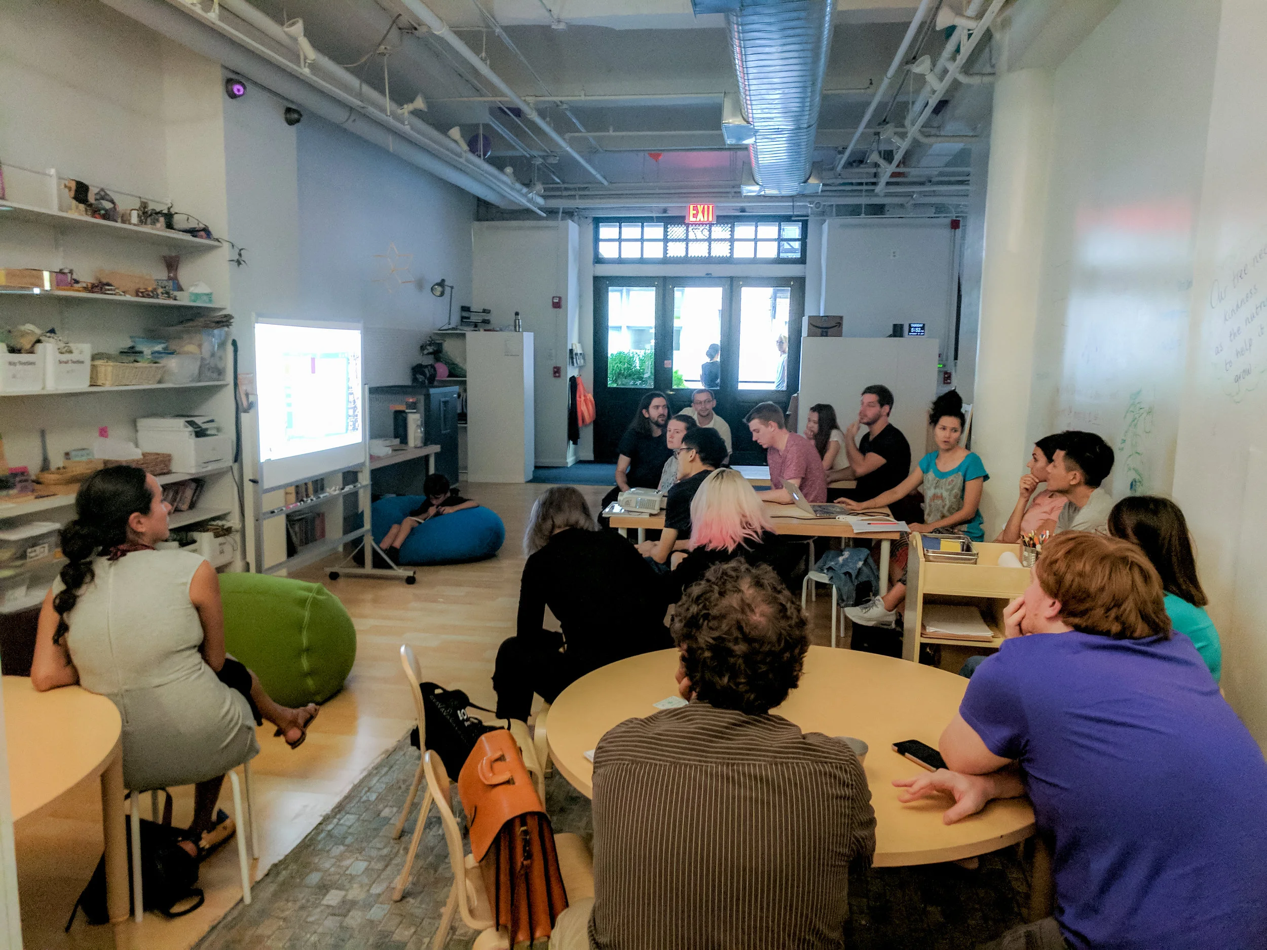 NYU team meets with Nancy at Portfolio