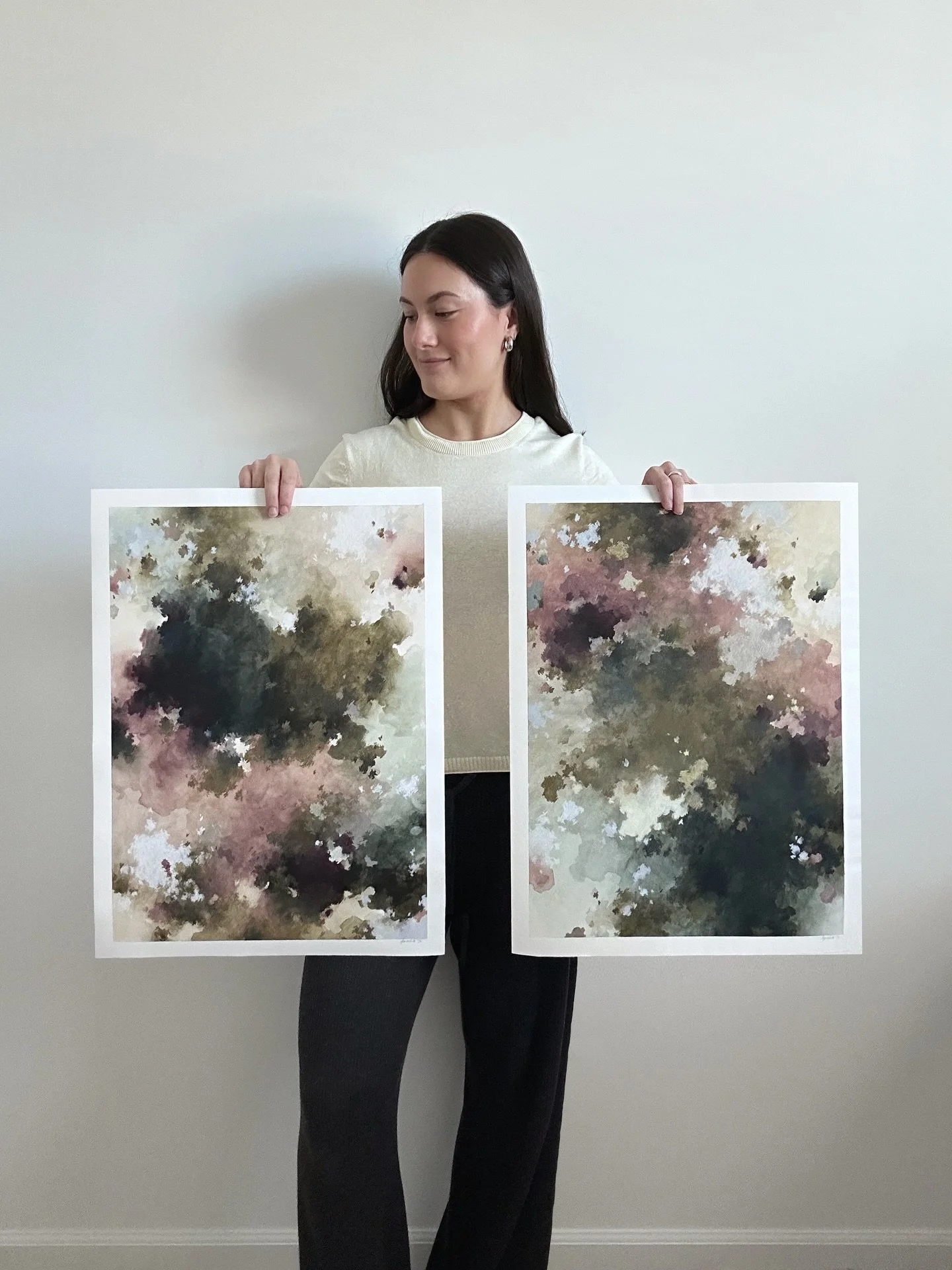 my newest sisters &mdash; flora in shadow I &amp; II
18 x 24
watercolor paint and pastel on cold pressed watercolor paper 
2026