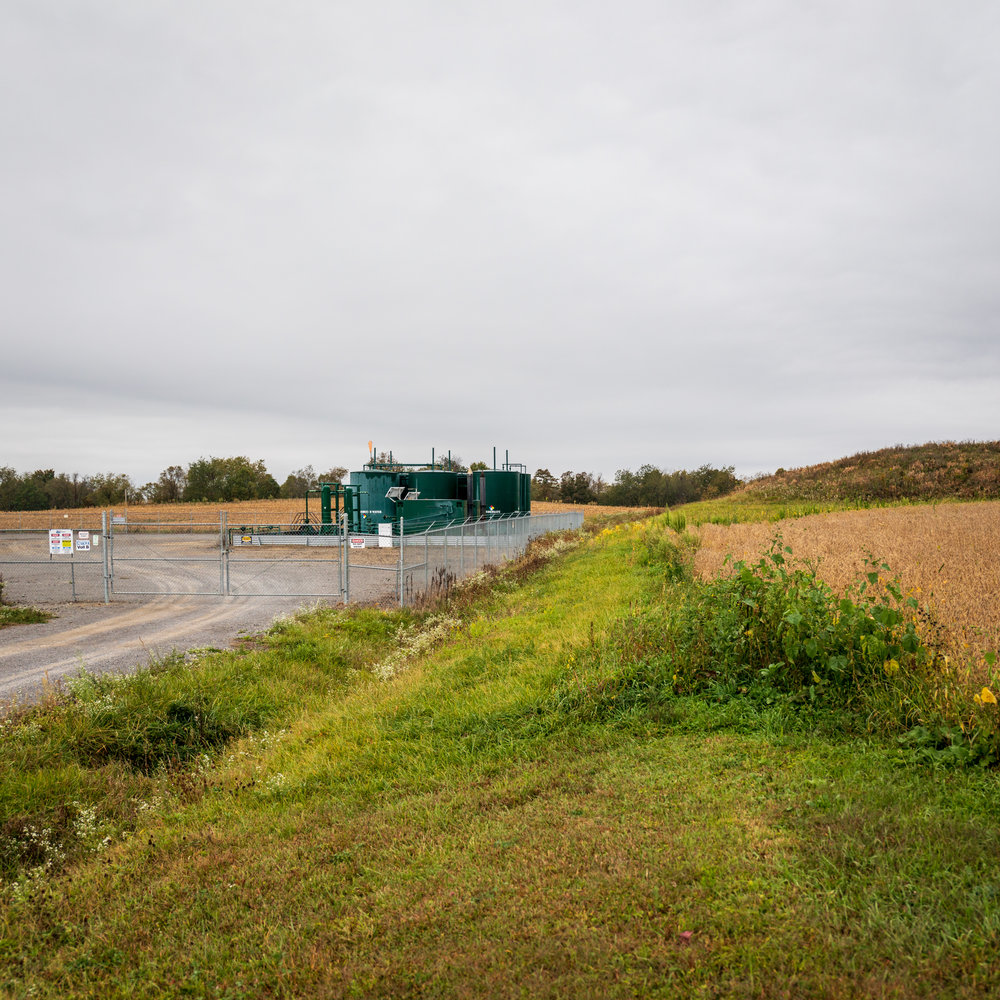 Scenes from natural gas fracking facilities during an October 2017 SEJ tour. 