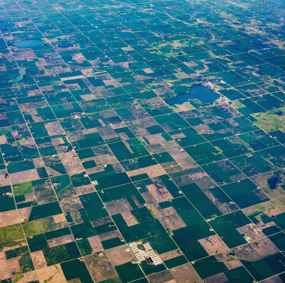 Mile square grid of farmland SW of Silver Lake Iowa