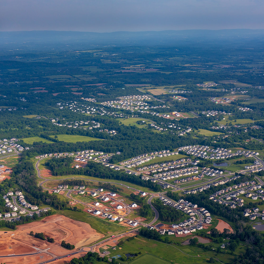 Expanding suburbia at Aldie near Dulles, Virginia