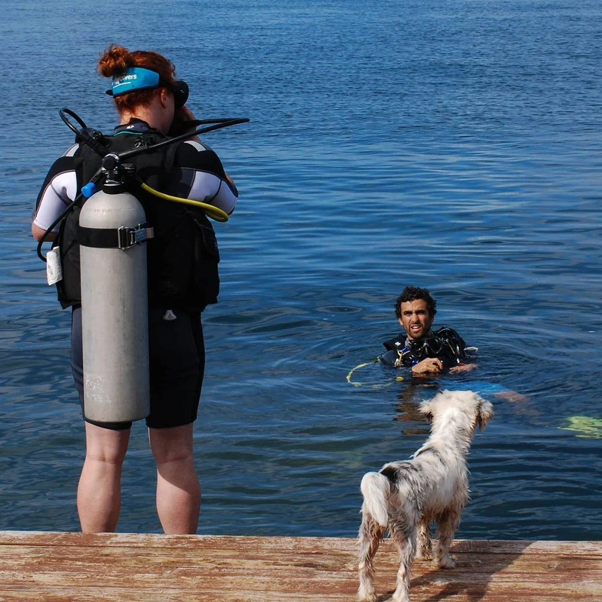 The confined water portion of the open water certification course usually happens in a pool, but if the conditions are right, we can go doggon' anywhere!