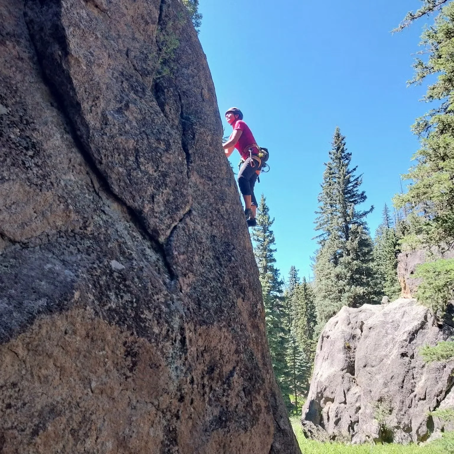 Lead Climbing at Las Conchas (Jemez, NM) led by NMMC Climb Trip Leader Anna B. #sportclimb #nmmc #nmmountainclub #nmtrue #sportclimbing #nmadventure #nmadventures