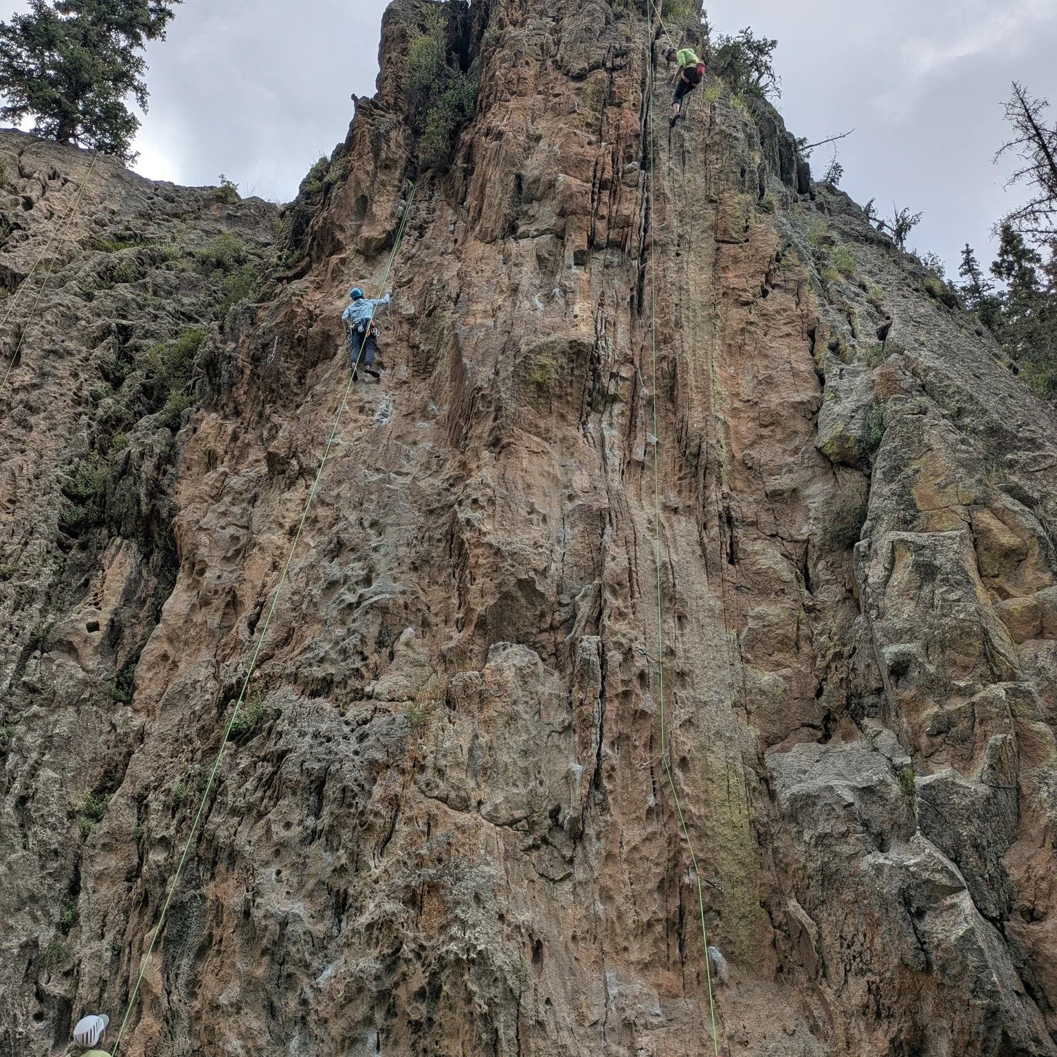 Climbing at Las Conchas (Jemez, NM)led by NMMC Climb Trip leader Anna B