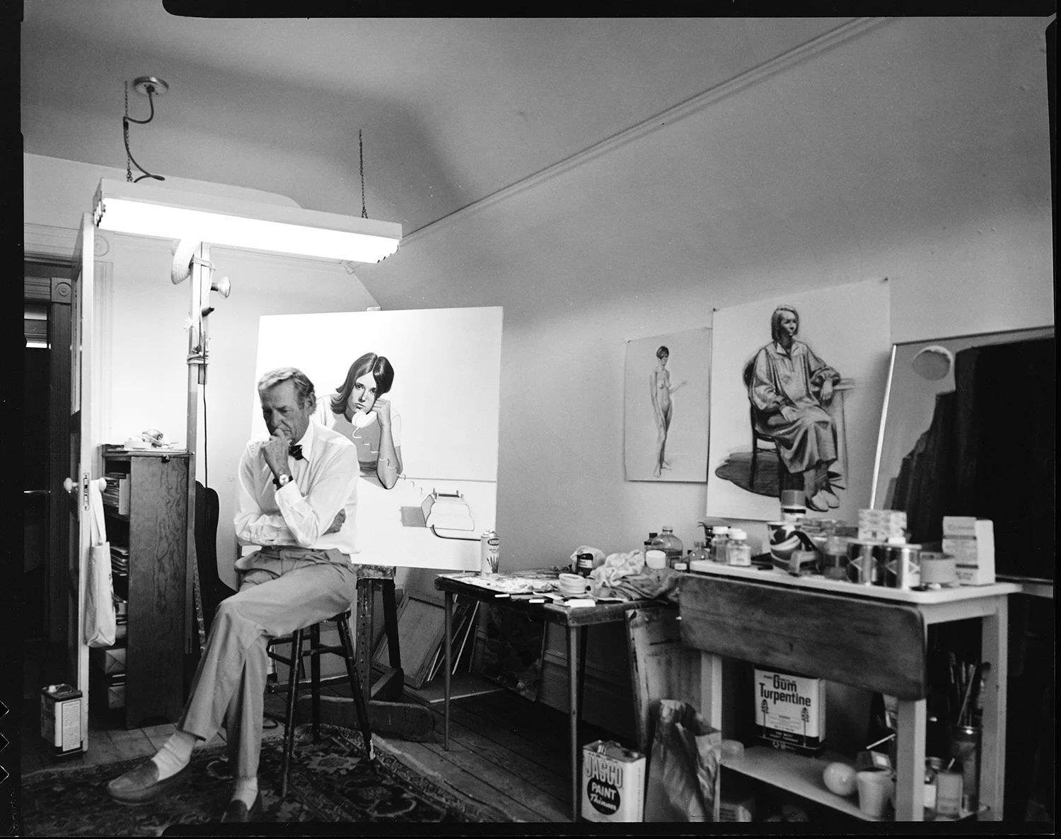 Wayne Thiebaud in his studio, San Francisco