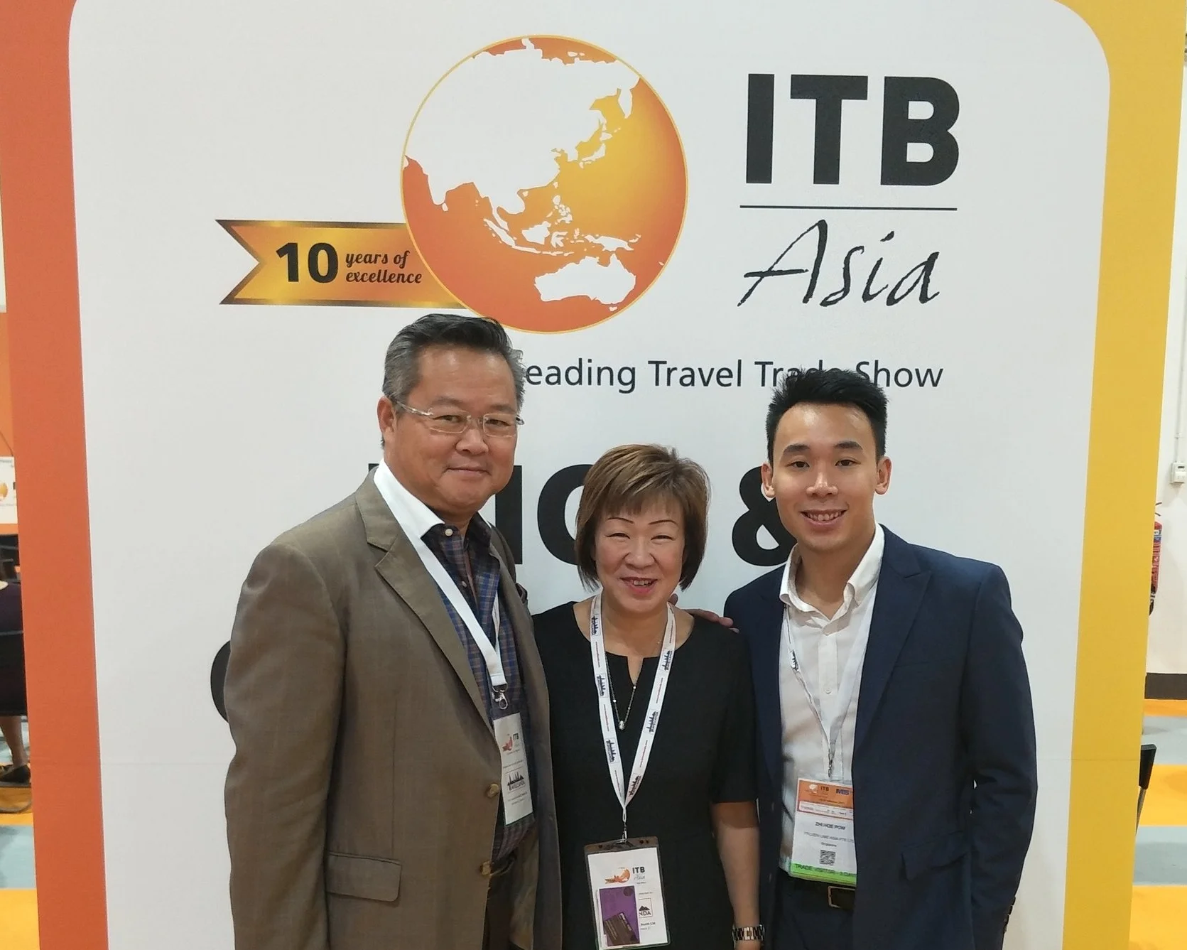 From left to right: Mr Rob Tan (Director of Sales and Marketing, Sedona Hotel Yangon), Ms Aileene Thangaveloo (Director - Marketing, FLA), Mr Pow Zhi Hoe (Asst Sales Manager, FLA).