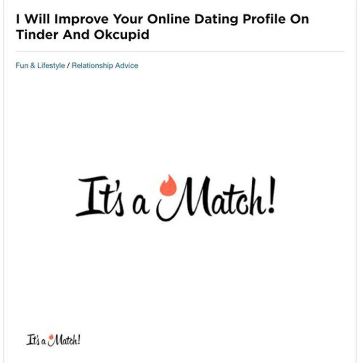 Here S What Happened When I Hired Women On Fiver To Fix My Tinder Profile Zirby Tinder Made Easy