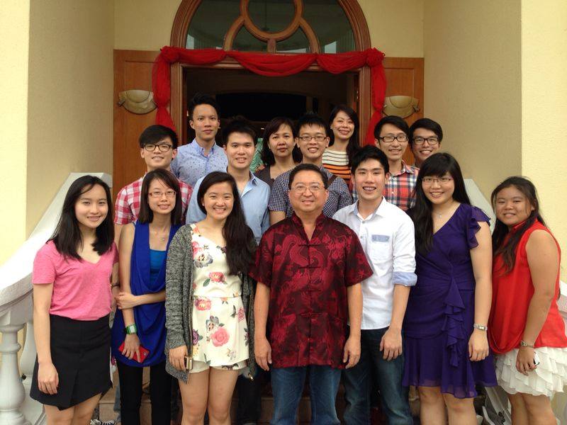 Annual Chinese New Year Open House at Mr. John Lim’s residence. F irst row (left to right): Joyce Tay, Zoe Lee, Sheridin Tan, Mr. John Lim, Roy Chng, Joanna Lee, Joyce Wong Second row: Teck Li, Evan Sin, Sean Lai, Leonard Seah, Ivan Ng Third row: Keng Leong, Ms. Goh Mui Leng, Ms. Pauline Lim