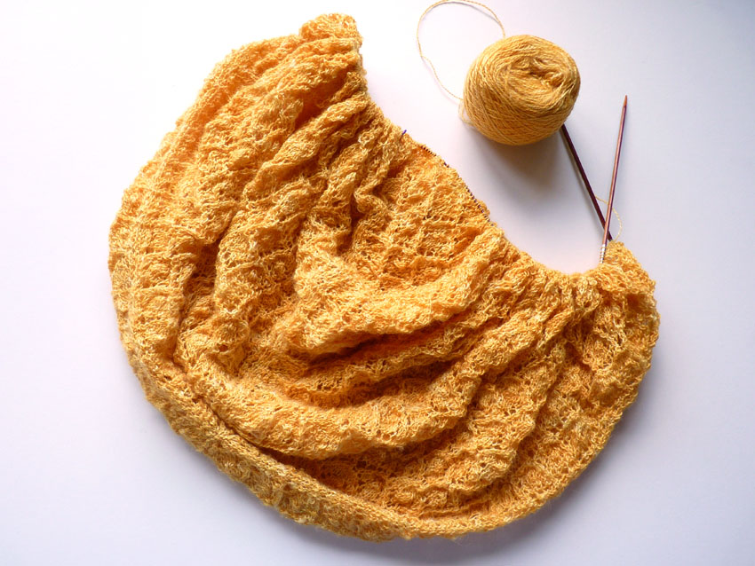 Golden Wheat shawl