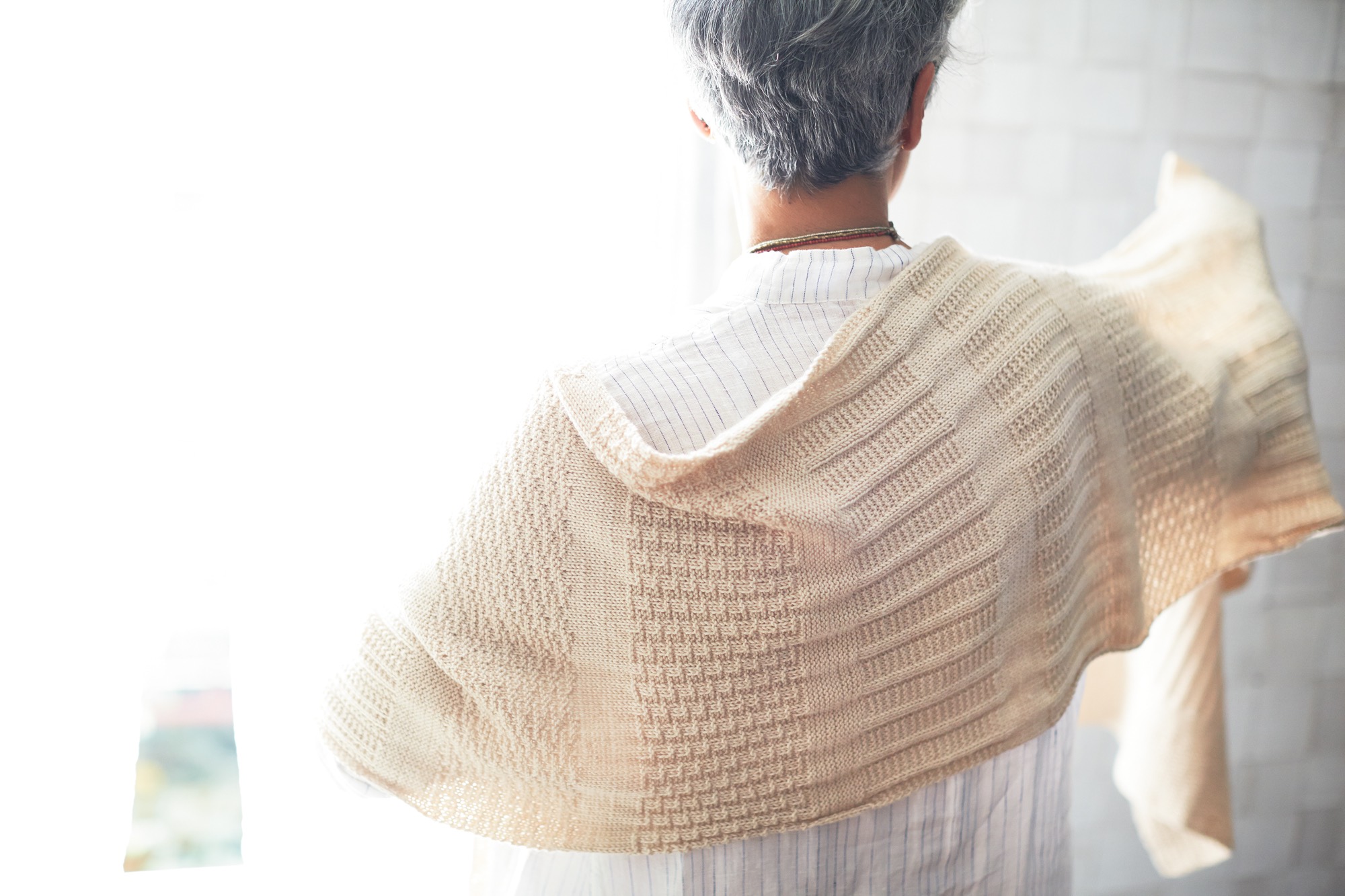 Corrugated shawl by Cecelia Campochiaro