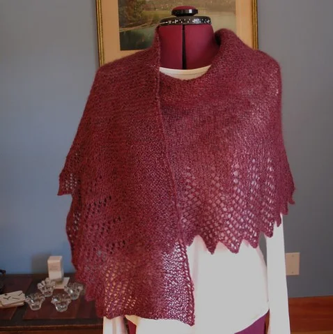 Mary (Ravelry name: JustMary) completed a lovely Hap for Harriet .