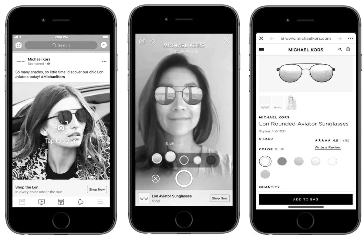 Hello selfie commerce! Op o.a. Facebook kun je al gebruikmaken van augmented reality shopping ads. Interesting, right?