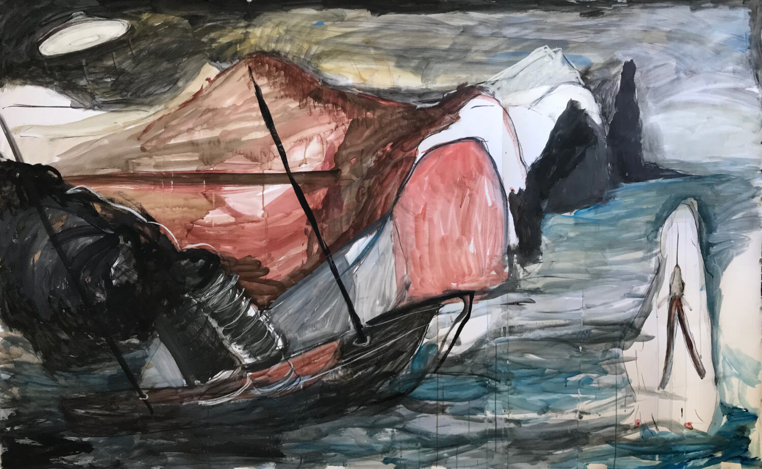 The coal boaters hope for better climate 150 x 241 cm 2020