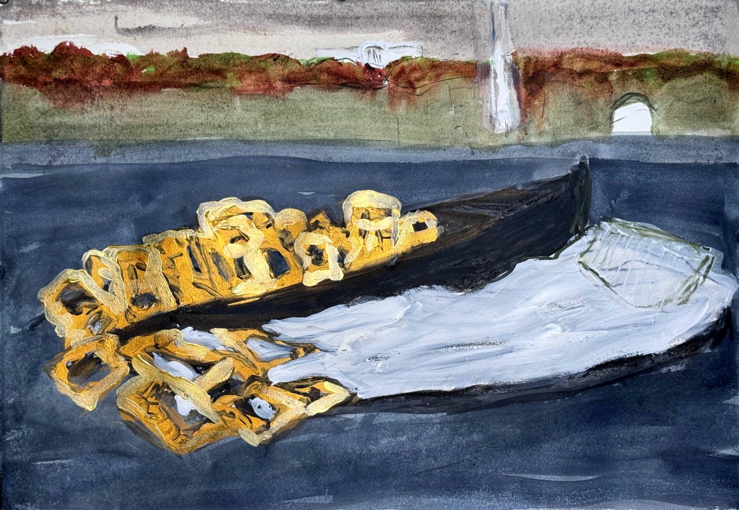 Crossing the Potomic with frames, gold (real gold) /Escape January 20th 2029 