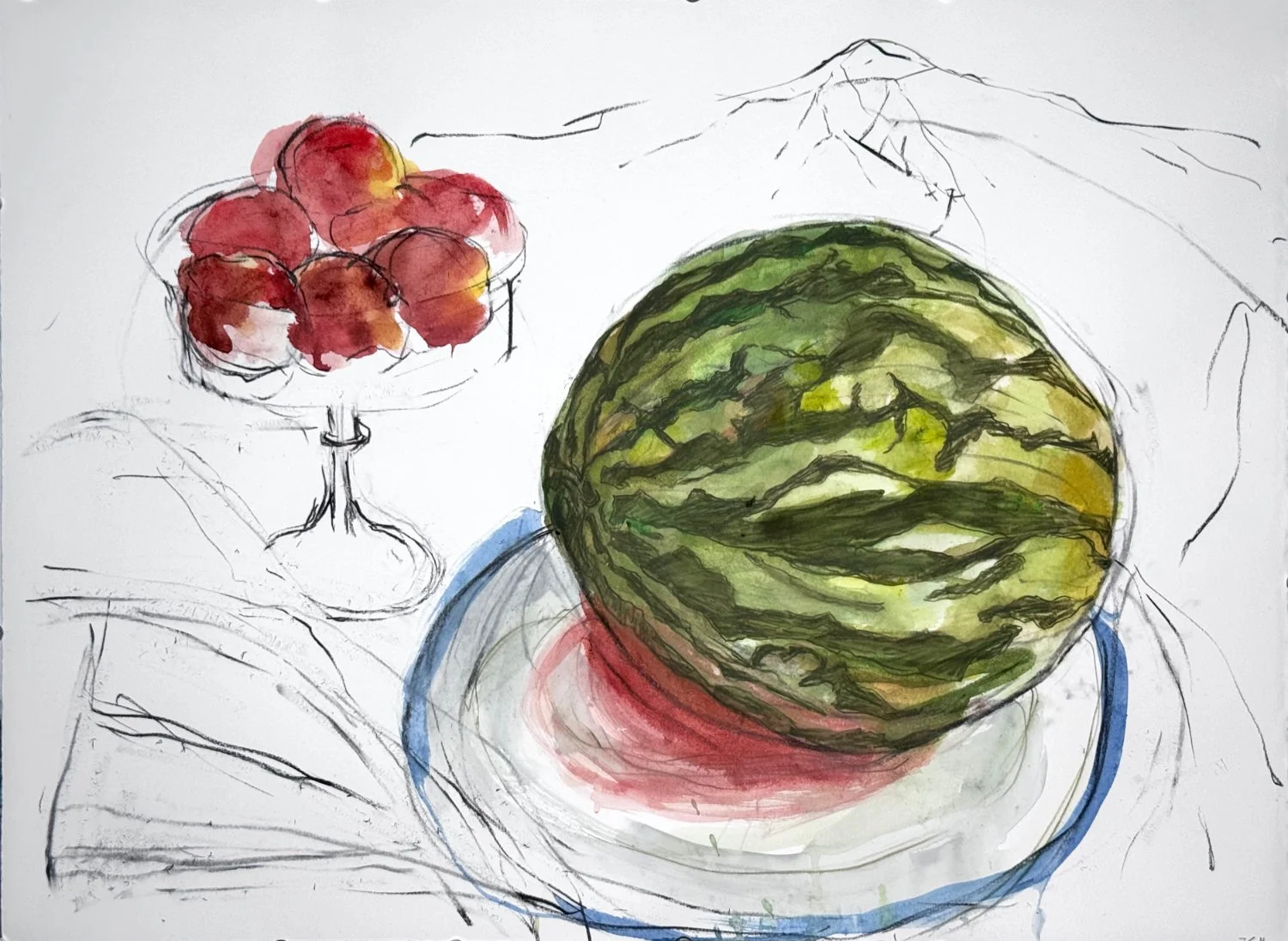 Canicule series: day 1 watermelon and nectarines 