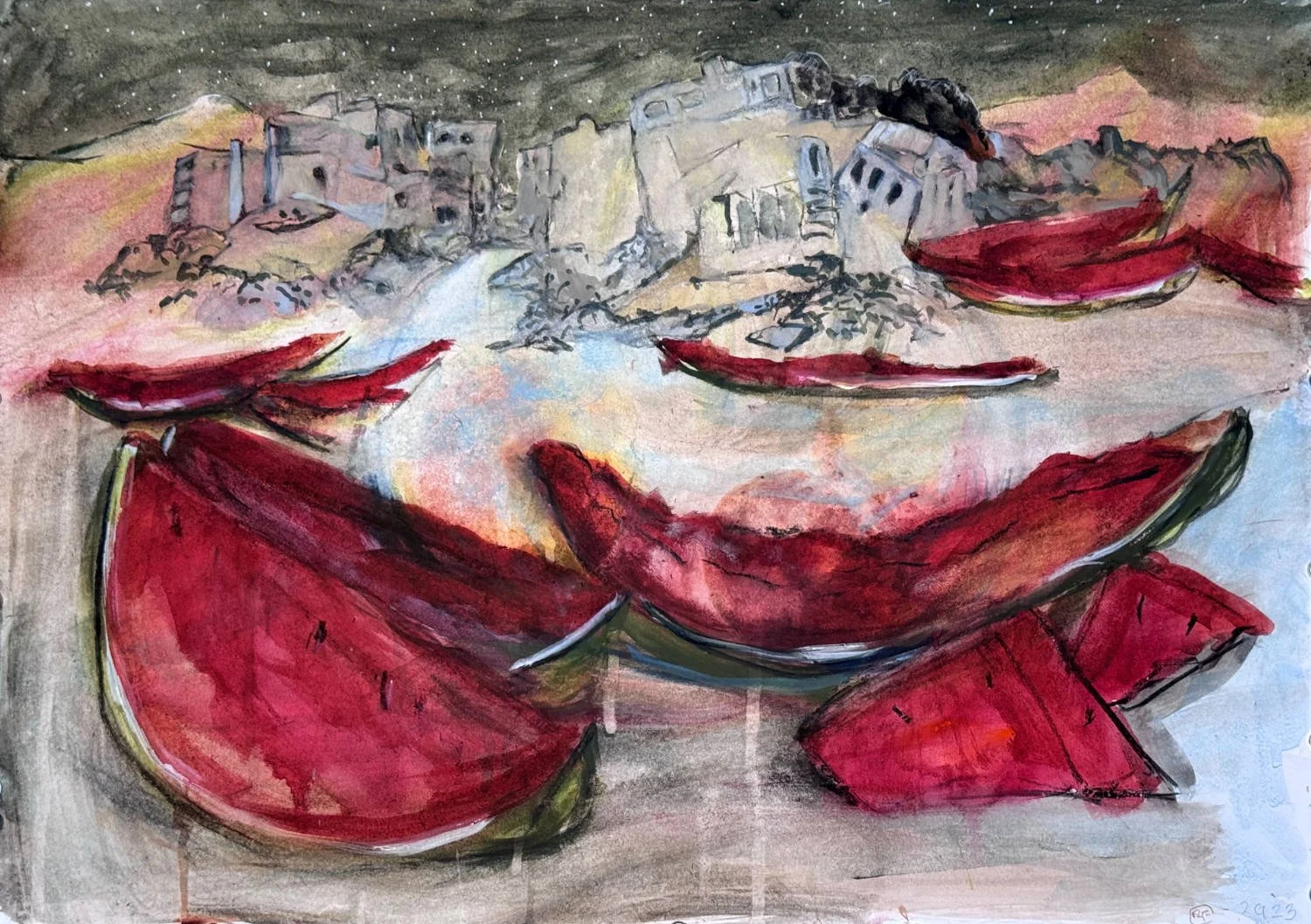 Watermelon boats enter the restricted area 