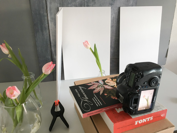 It's just a little harder to get your flowers in the right place working this way, but the benefit is you get less of a shadow against the background