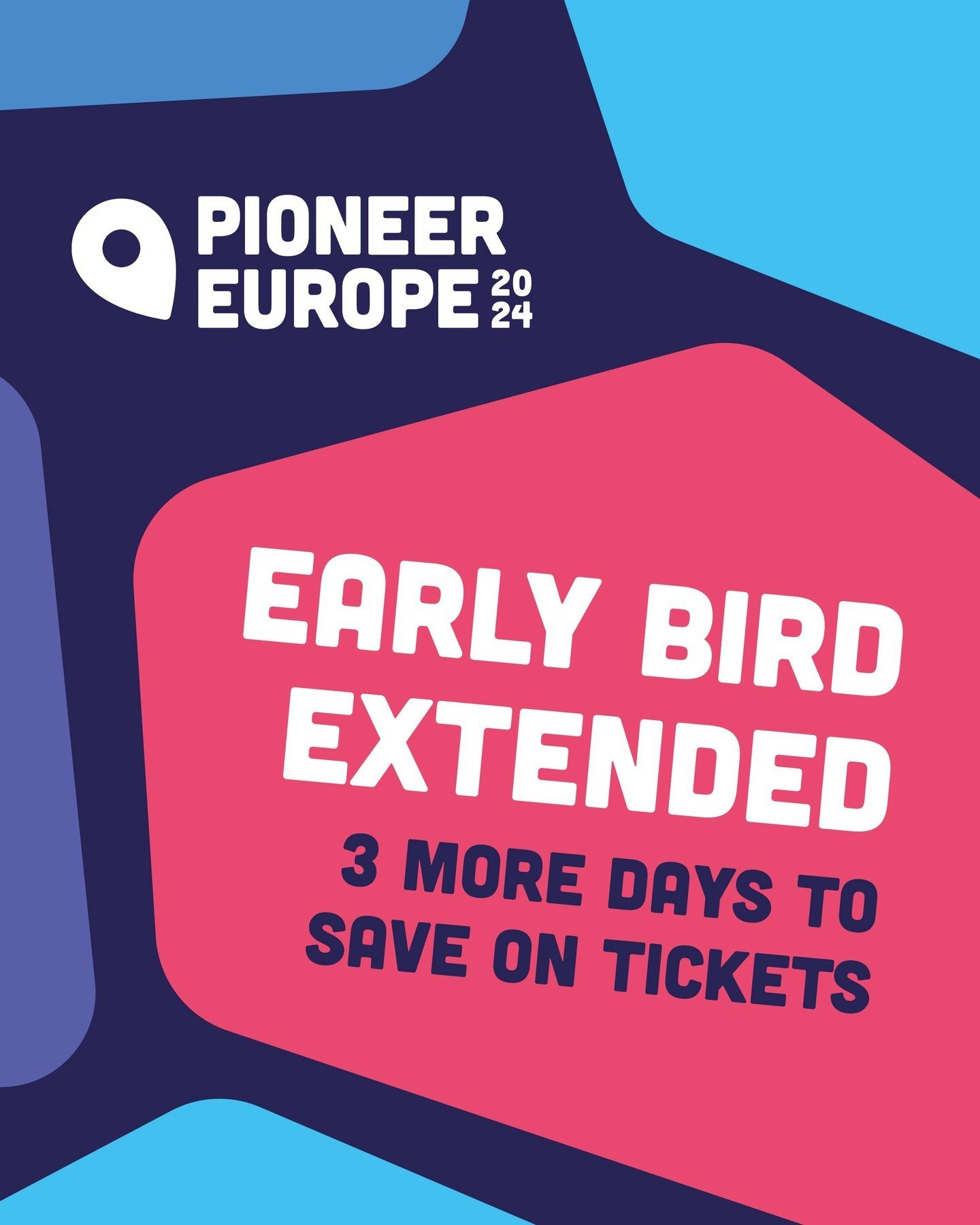 🎉 Calling all pioneers, planters, leaders and supporters! We've extended our early bird prices - book before midnight, 3rd June to save on tickets.⁠
⁠
pioneereuropeconference.com/book⁠
⁠
Pioneer Europe | 25-28 September 2024 | M&aacute;laga, Spain