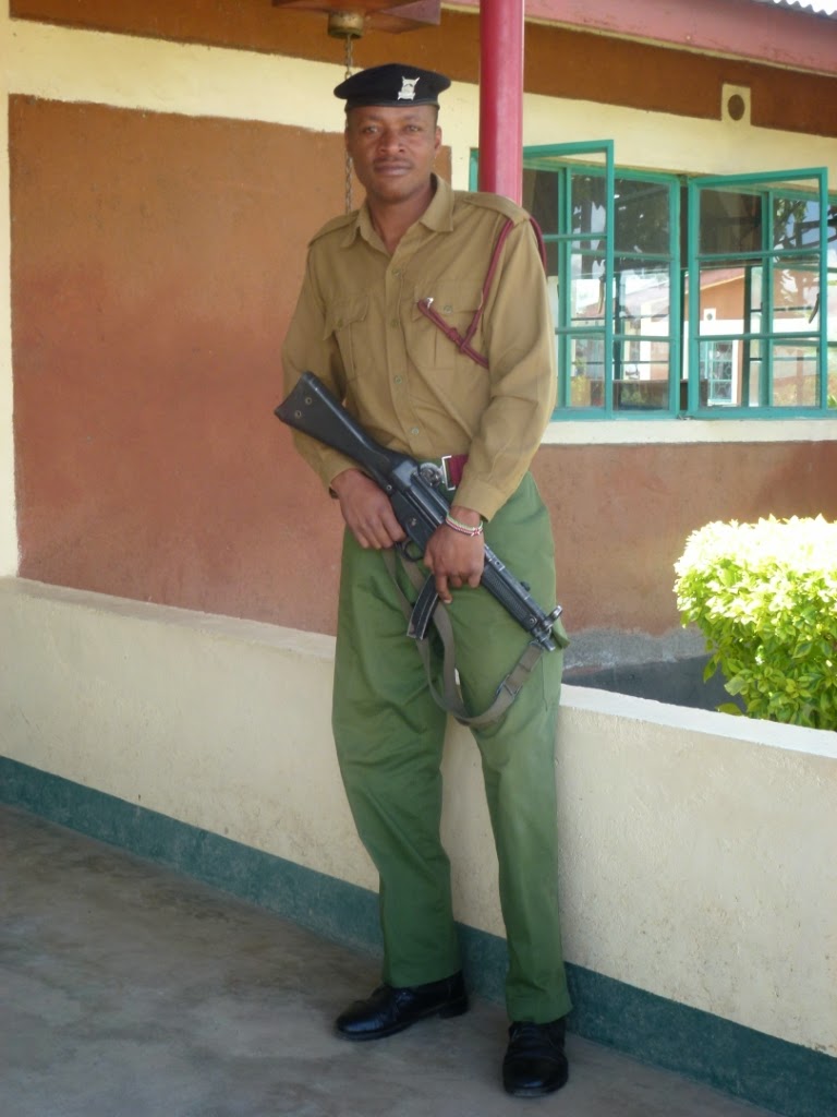 The armed guard who has been on campus at VGGS since the start of exams, which is standard procedure.