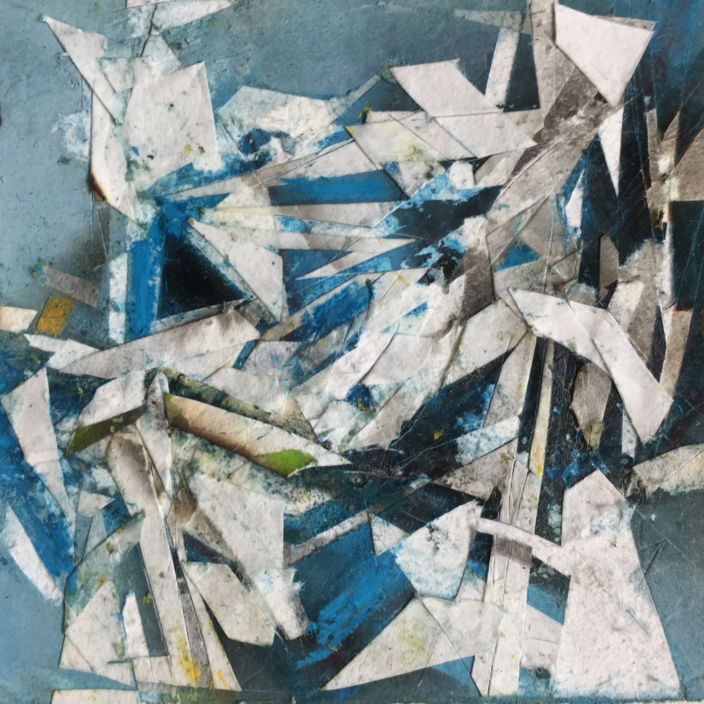 Gift, 4"x4", Collage, Pastel, 2016, sold