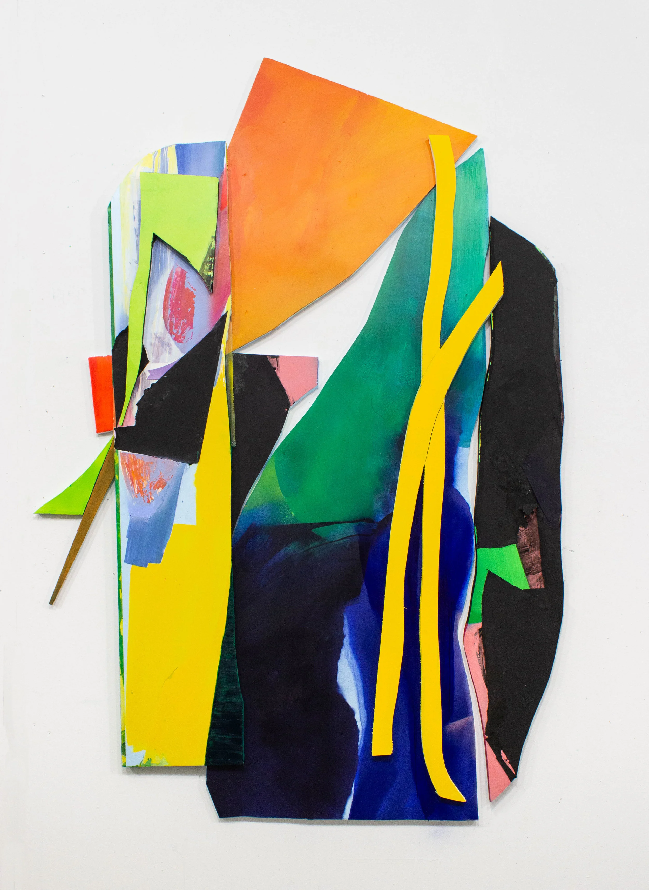 Alright, 75”x52”, Acrylic, Collage, Spray Paint on Foam Board, 2018
