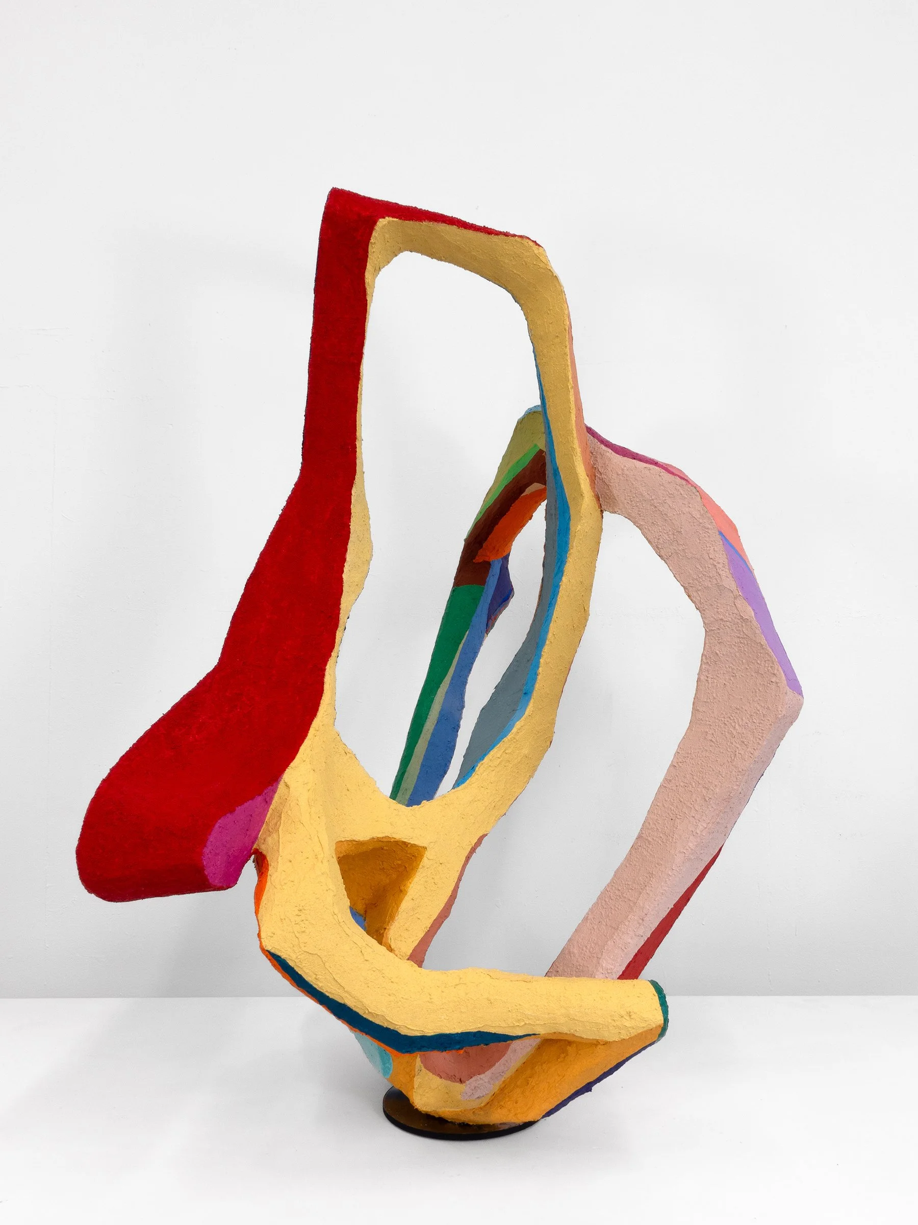 So Be It. See To It. 39”x30”x35”, Acrylic, Ink, Steel, Pipe Insulation, Construction Board, Cardboard, Handmade Paper Pulp, Notes and Poems on Paper Buried Inside the Sculpture, 2025