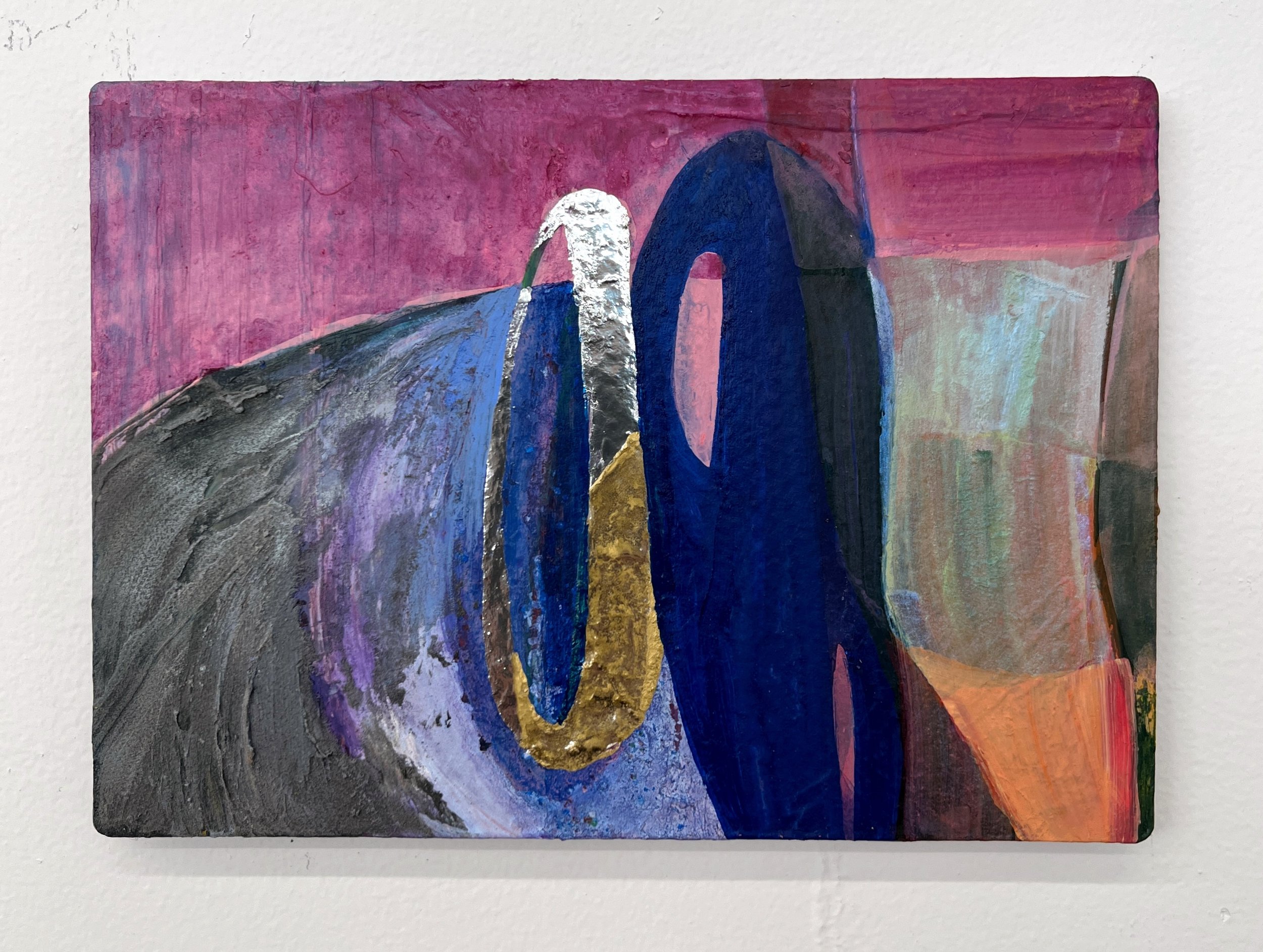   Breaking Open   5”x7”, Acrylic, Ink on Paper, Mounted to Aluminum Panel, 2026 