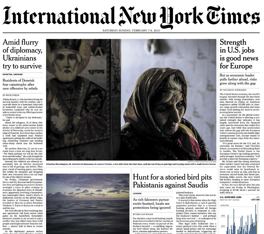 International New York Times, 7-8 February 2015