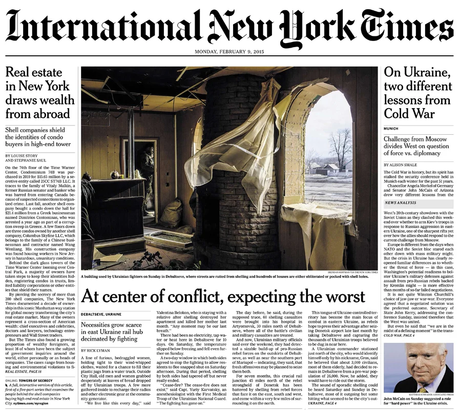 International New York Times, 9 February 2015