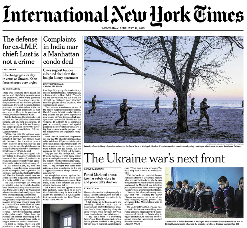  International New York Times, 11 February 2015 