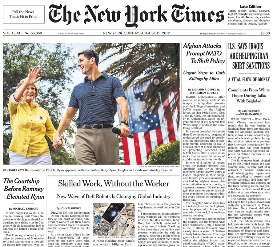  The New York Times, 19 August 2012 