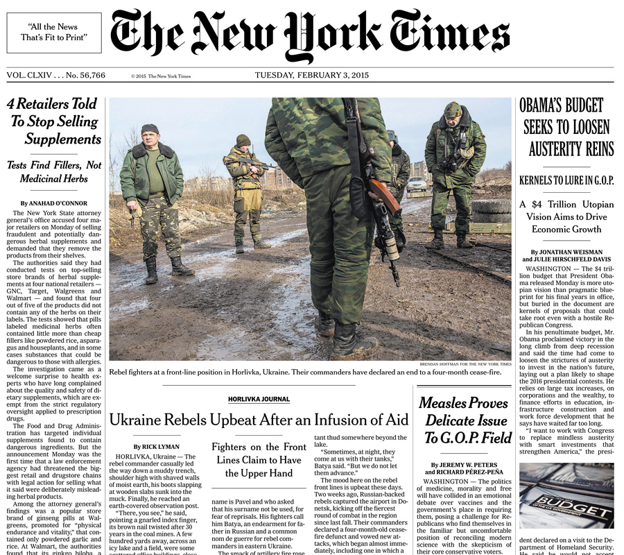  The New York Times, 3 February 2015 