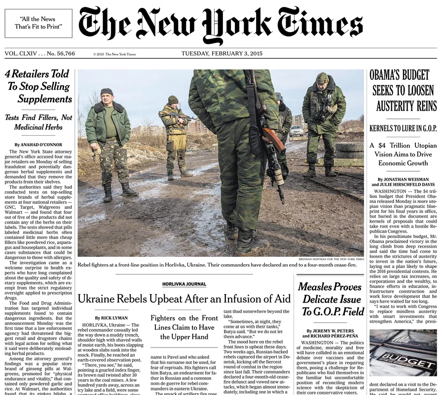 The New York Times, 3 February 2015