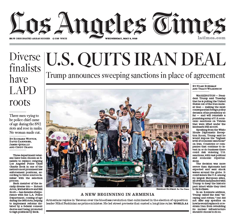  Los Angeles Times, 9 May 2018 