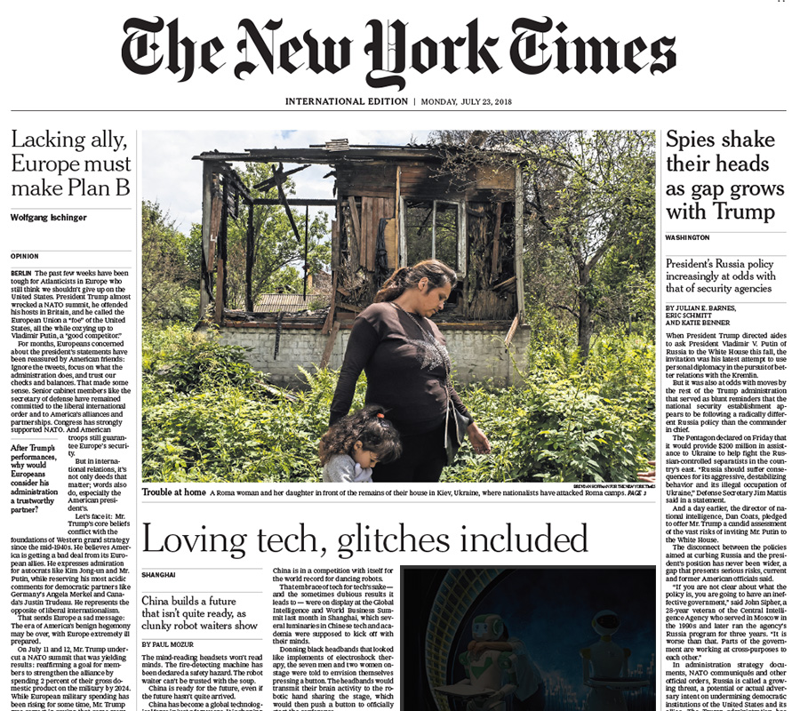  International New York Times, 23 July 2018 