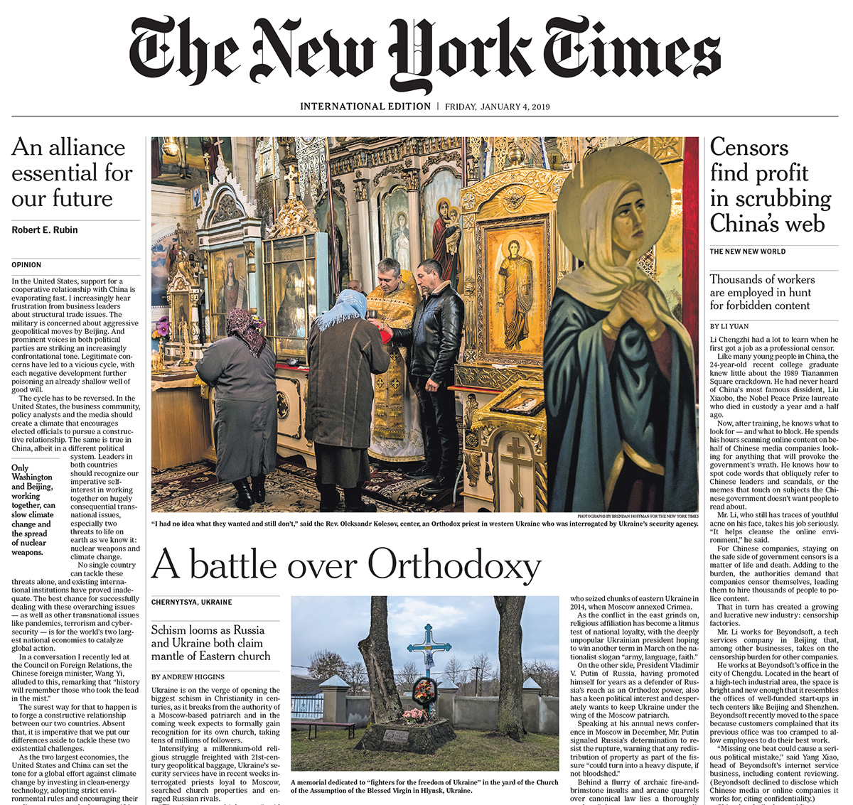  International New York Times, 4 January 2019 