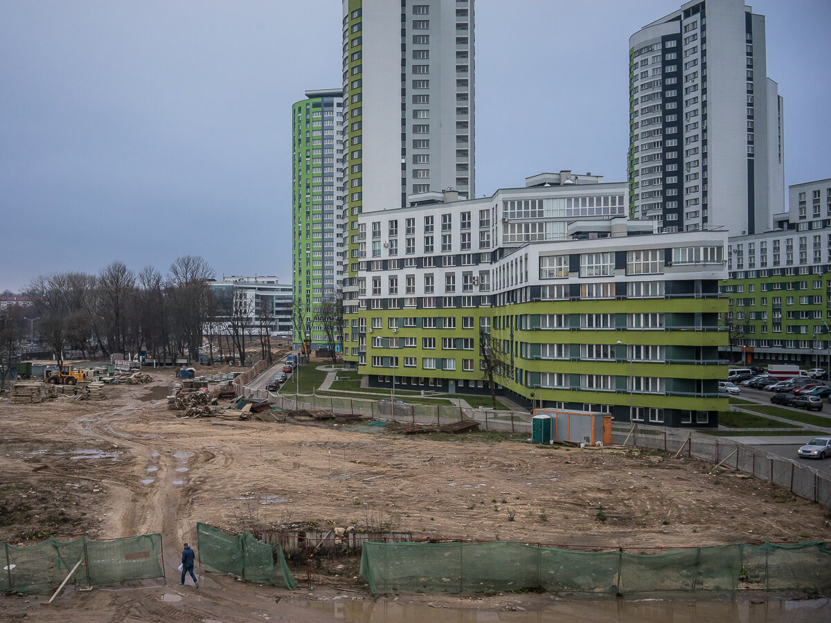  A suburban area which used to be the site of a prison is now the location of new high-rise apartment blocks on Tuesday, November 24, 2015 in Minsk, Belarus. 