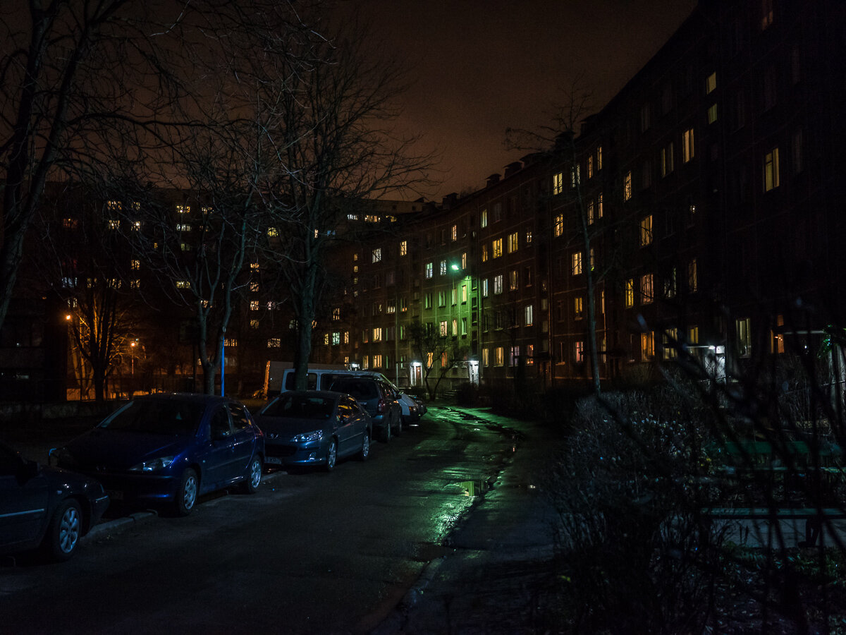  Outside the apartment building in which Maksim Pyakarski and Vadzim Zharomski were arrested by a SWAT-style police force for spraypainting graffiti on Monday, November 23, 2015 in Minsk, Belarus. 