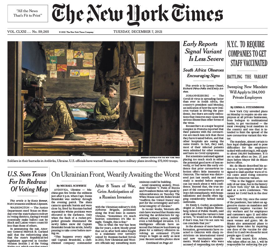  The New York Times, 7 December 2021 