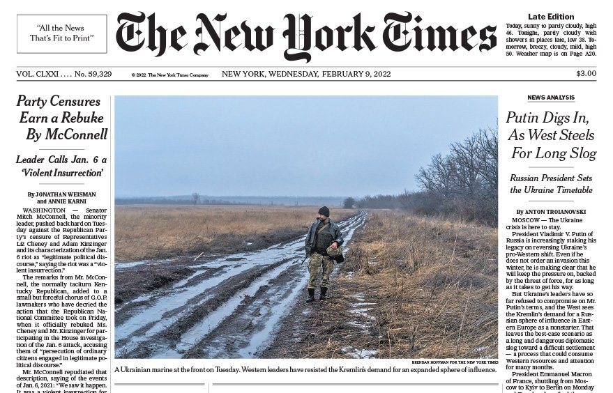  The New York Times, 9 February 2022 