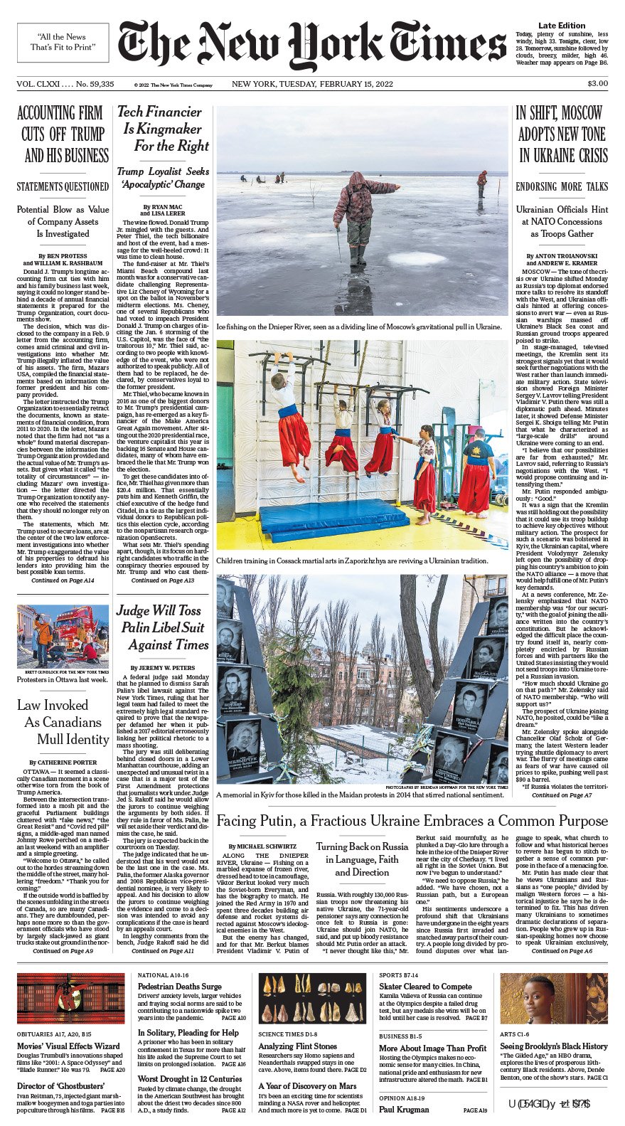  The New York Times, 15 February 2022 