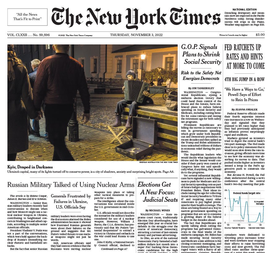  The New York Times, 3 November 2022 