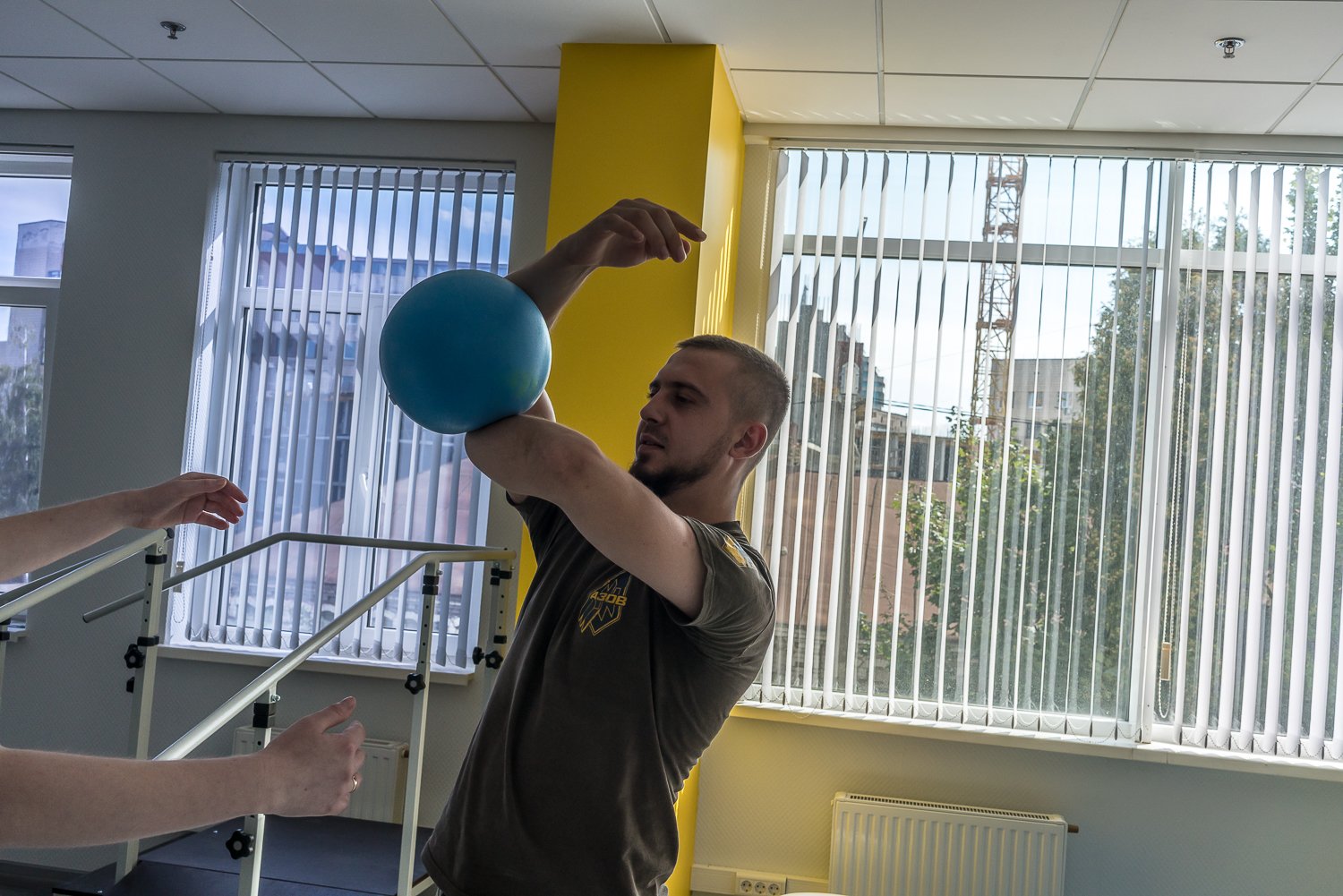  Denys, codename Mango, a member of the Azov Battalion who was taken prisoner by Russian forces after ending up at the Azovstal factory in Mariupol, does physical therapy after he lost his left hand in the war on Friday, September 2, 2022 in Kyiv, Uk