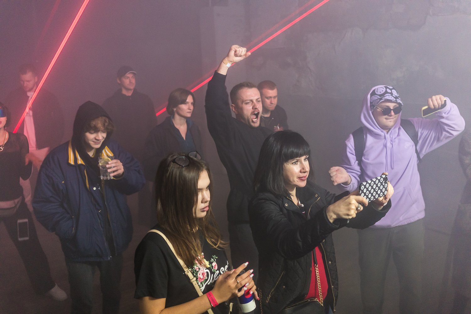  People dance as DJ Nikitah plays at the Cube party at Keller on Saturday, September 24, 2022 in Kyiv, Ukraine. 