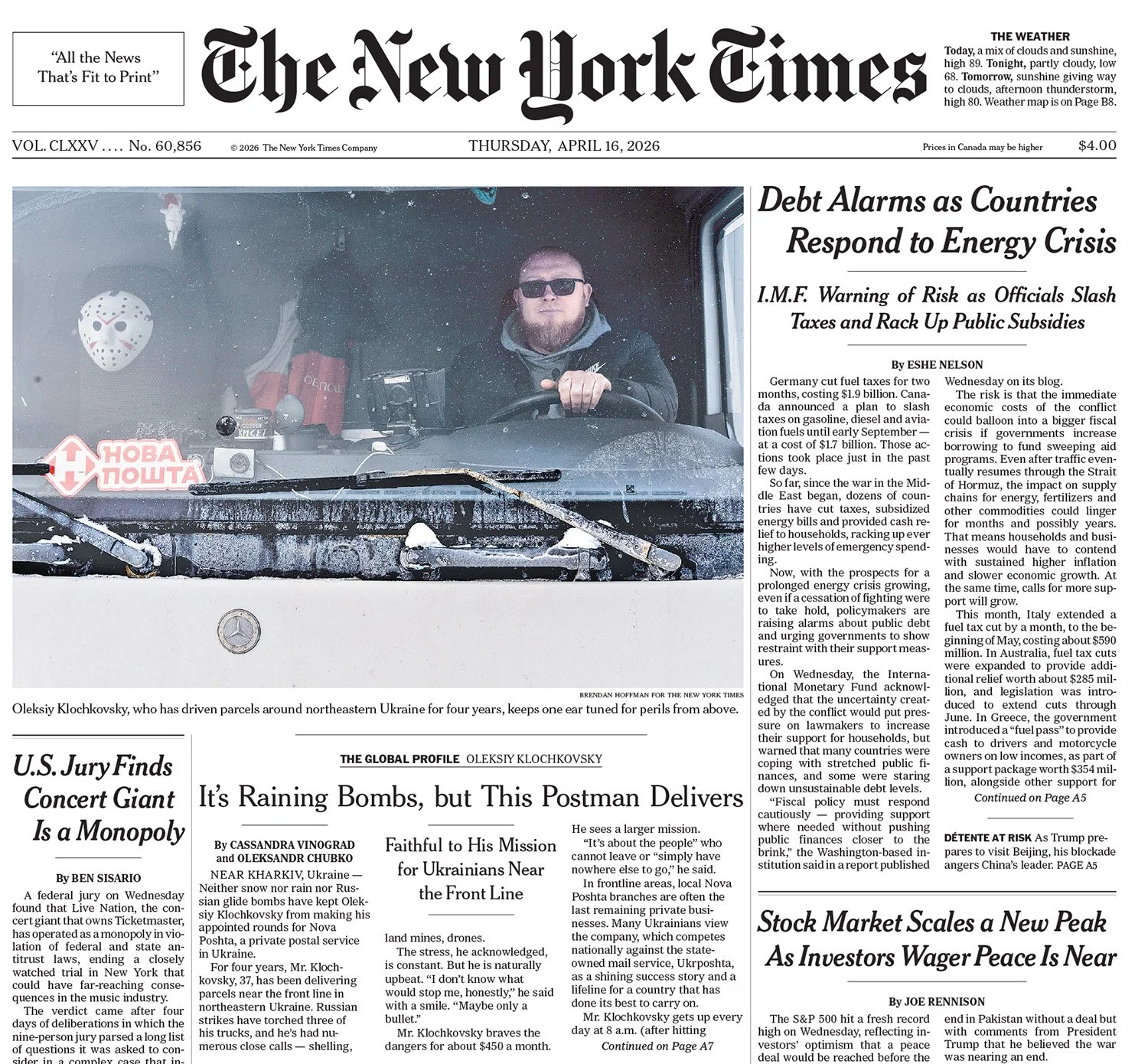  The New York Times, 16 April 2026 
