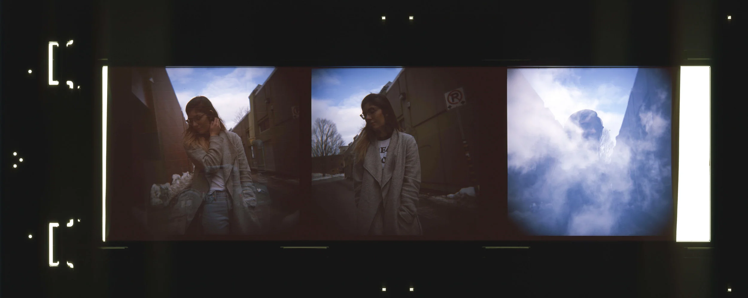 slide film in the scanner