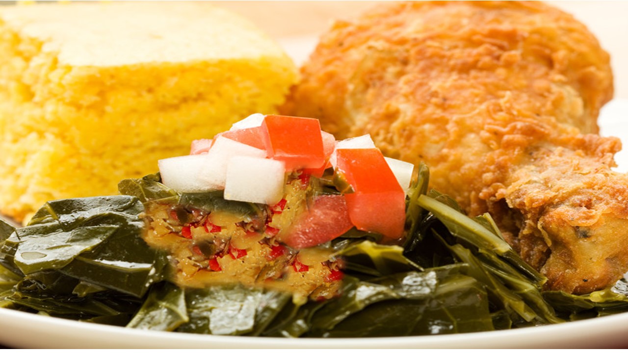 Winfrey Foods Collards and Chicken.JPG